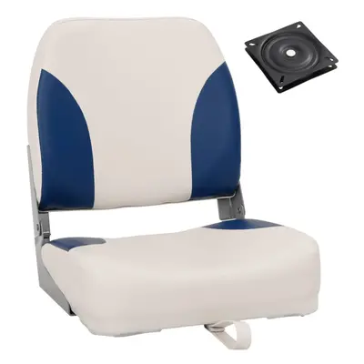 vidaXL Foldable Boat Seat Set Piece with Blue-white Pillow Kayak Canoe Seat