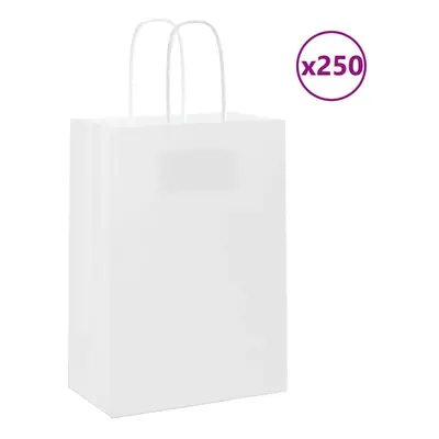 (white, x x cm) vidaXL Paper Bags pcs with Handles Brown 21x11x36 cm Paper Grocery Bag