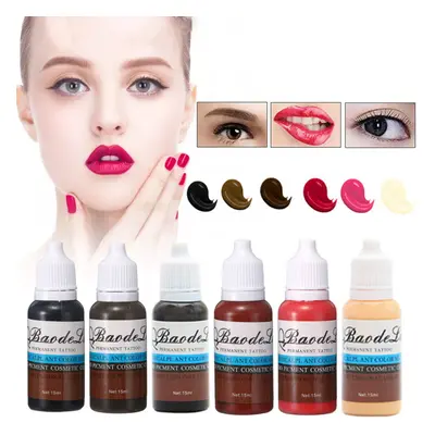 15ML Permanent Tatto Pigment Permant Pure Plant Makeup Eyebrow Lip Eyeline Tattoo Pigment Ink