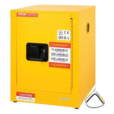 Vevor XFG56X43X43CMHS01V0 x x in. Flammable Cabinet Galvanized Steel Safety Cabinet, Yellow