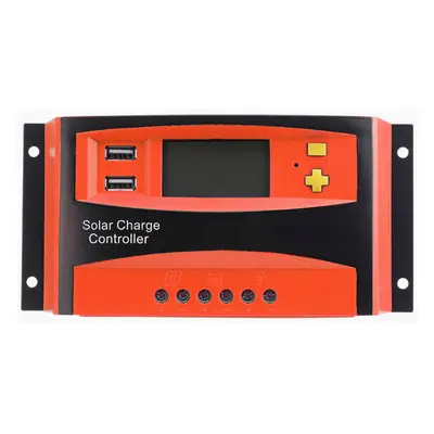 (Orange) 30A 12V/24V PWM Solar Panel Battery Regulator Charge Controller LCD Dual USB