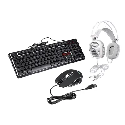 (Black) Wired Keyboard & Mouse Set Keys RGB Backlight Mechanical Feeling Gaming Keyboard 2400DPI