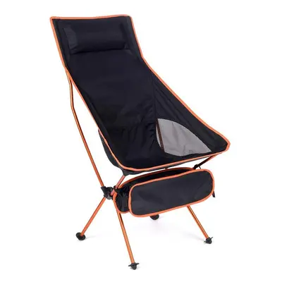 (Orange) Outdoor Moon Chair Lightweight Fishing Camping BBQ Chairs Portable Folding Extended Hik