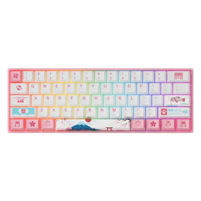 (Pink Switch, English Version) Mechanical Keyboard Keys Wired Hot Swappable Gateron Prelubricate