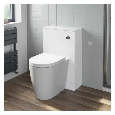 500mm Back To Wall BTW Bathroom Toilet Furniture Unit Pan Soft Close Seat White