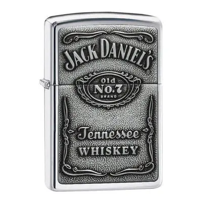 (Jack Daniels Pewter) Genuine Zippo Jack Daniels Lighter - Windproof - Jd Brass Pewter Chrome