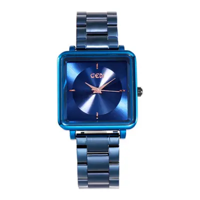 W20 Dazzling Blue Ladies Square Steel Band Watch Simple Wrist Watch Fashion Waterproof Watch Gir