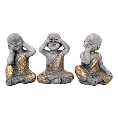 Sil Interiors Decorative Buddhas Hear No.See No.Speak No. Evil - Set of