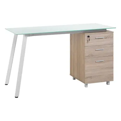 Home Office Desk with Storage White MONTEVIDEO