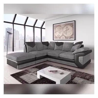 (Black Grey, Left Corner Sofa) Classic Dino 3+2 and Corner Luxuries Sofa