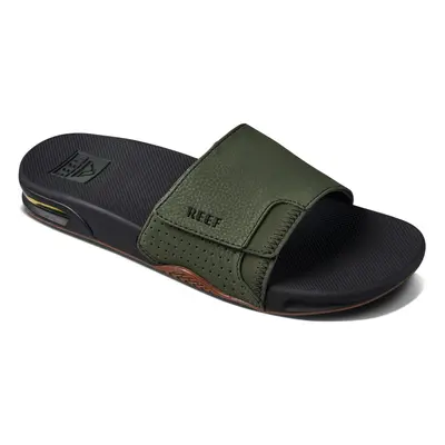 Reef Mens Fanning Slide | Bottle Opener Sandal Dark Olive