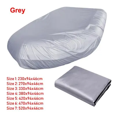 (grey, L) 7.5ft-17ft Length Inflatable Rib Boat Dinghy Cover Waterproof Anti-uv Cover