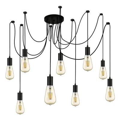 Searchlight Squiggle Light Pendant Black