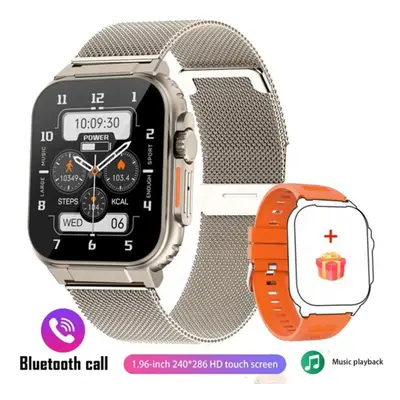 (rose,gold, Silicone strap + Milan me) New Smart Watch Men 1.39 Inch3 Full Touch Bracelet Fitnes