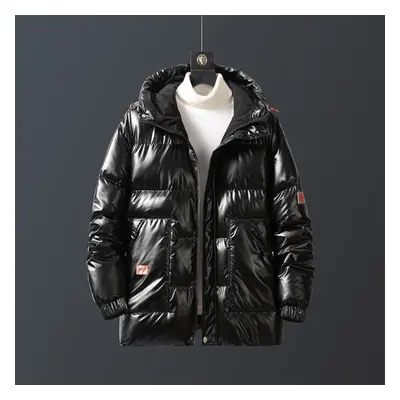 (black, XXXXL) Winter Plus Size 8xl Cotton -padded Jacket Casual Glossy Cotton -padded Jacket Me