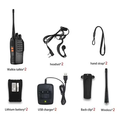 (2pcs USB charging) 1/2/4 Piece Bf-888s Walkie Talkie Radio Two Way Radio Walkie Talkie Set Flas