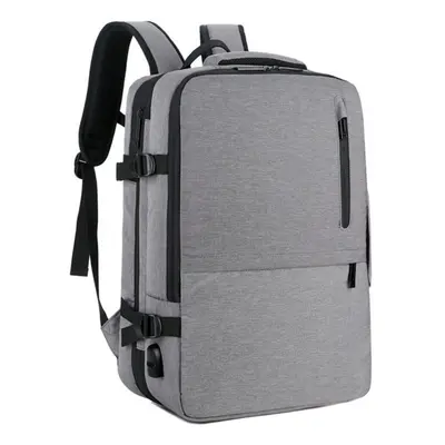 (grey) Large-capacity Multi-functional Expansion Laptop Backpack Waterproof Business Commuting T