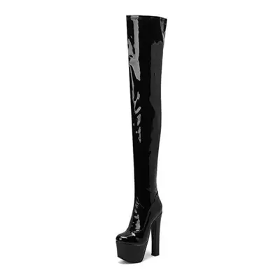 (black, 41) Women&apos;s High-heeled Boots Autumn And Winter New Style European And American Fas