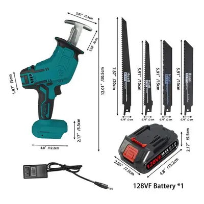 (as the picture, US standard charger plug) Cordless Electric Reciprocating Saw Multifunctional P