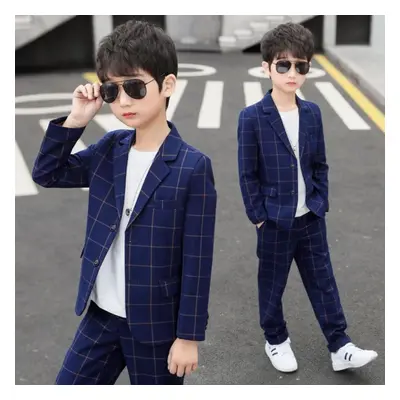 (blue, 160cm) Boy Suit Old Boy Suit Suit Spring And Autumn Casual Small Suit Boy Clothes Korean 