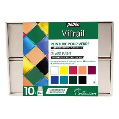 Pebeo VITRAIL Collection Set, Assorted, 10X45ML