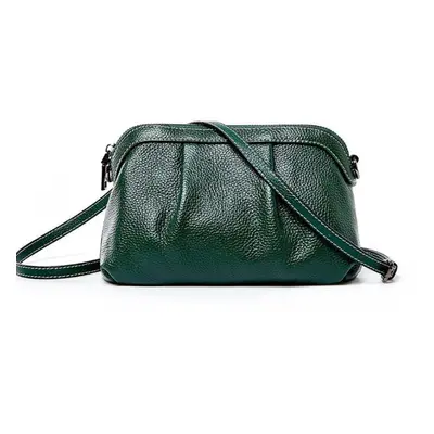 (green) New Model Women Messenger Bag 100% Genuine Leather High Quality Small Hobos Bags Daily C