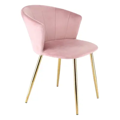 Dunelm Accent Dining Chair Velvet Fabric - Pink