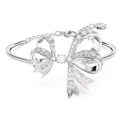 Swarovski Hyperbola Bangle Bow - White - Rhodium Plated