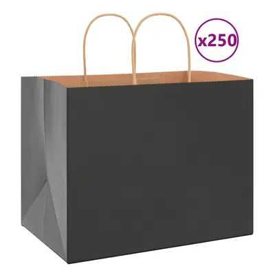 (black, x x cm) vidaXL Paper Bags pcs with Handles Brown 21x11x36 cm Paper Grocery Bag