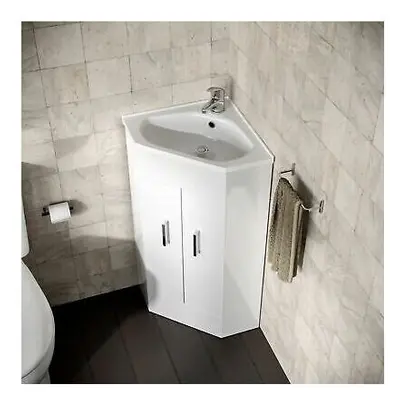 Modern Corner Basin Sink mm White Vanity Cabinet Floor Standing | Zeller