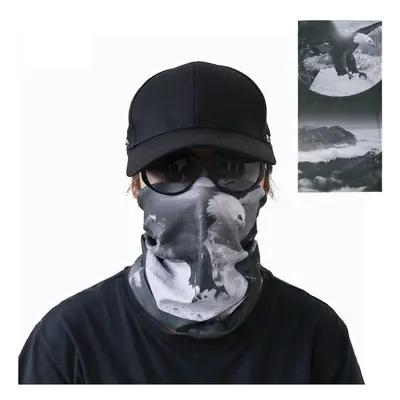 (Black) Outdoor Multifunctional Bandana Scarf Face Mask UV Protection Windproof An-dust Neck Gai