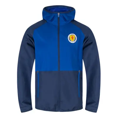 (Navy Blue, Medium) Scotland Jacket Shower Windbreaker Mens Adults OFFICIAL Football Gift