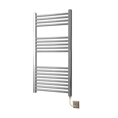 Greened House 500mm wide x 800mm high Chrome Flat Electric Heated Towel Rail Designer Straight T