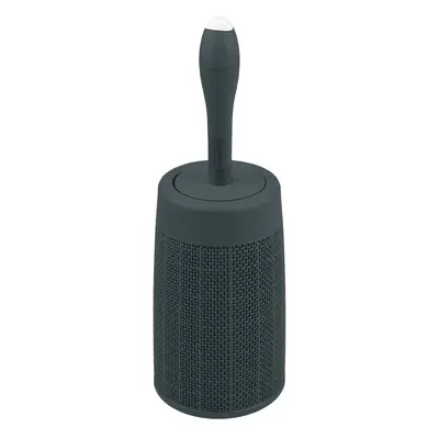 Faux Hessian Round Plastic Toilet Brush Set with Internal Detergent Injection System, Charcoal D