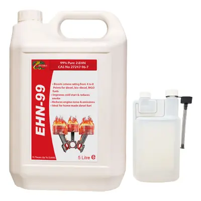 (5 Litre (+ Dosing Bottle) ) HYDRA EHN-99 2-EHN Cetane Enhancer Fuel Additive