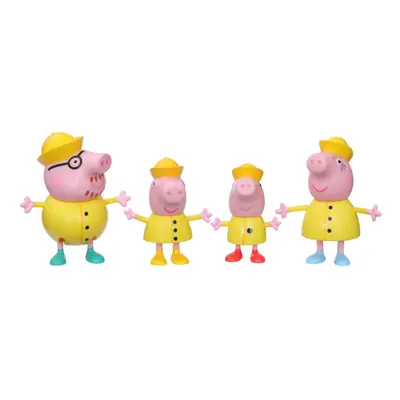 Peppa Pig Peppas Adventures Peppas Family Rainy Day Figure 4-Pack Toy - Includes Pig Family Figu