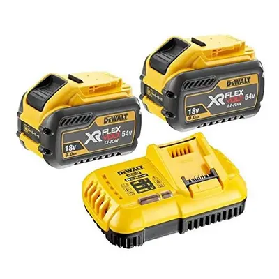 DEWALT x DCB547 18v / 54v XR FLEXVOLT 9.0ah Battery + DCB118 Fast Charger, V, Yellow