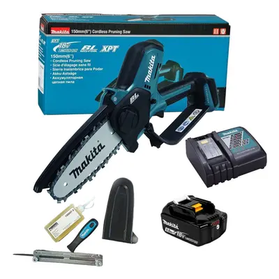 Makita DUC150Z Cordless Brushless Pruning Saw 18V 150mm + 5Ah Battery + Charger