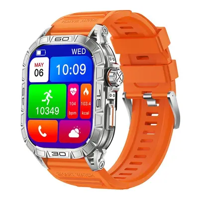 (orange) MEVADEN 1.96" AMOLED Screen Bluetooth Call Smartwatch Sports Tracker Compass Health Mon