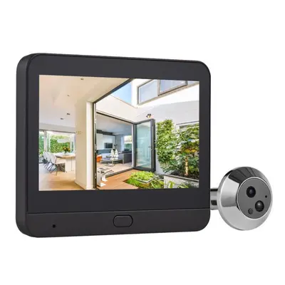 (black) 2.4g Wifi Video Doorbell For Apartment Peephole Camera 4.3-inch Display Tuya App 1080p D