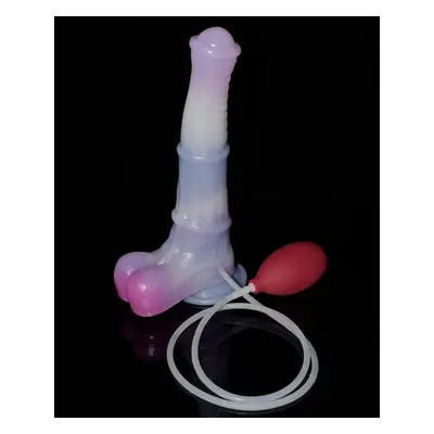 (as the picture, with bulb M3) Faak Long Squirting Horse Dildo With Sucker Silicone Ejaculation 