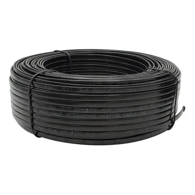 (Black, 50m) Heating Cable Snow Melting 220V No need Controller Waterproof Self Regulating Heati