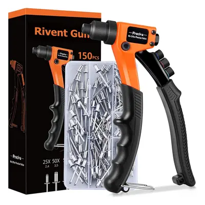 Preciva Rivet Gun Kit, Riveting Gun Tool, Hand Rivet Plier Kit, Heavy Duty Rivet Gun, Profession