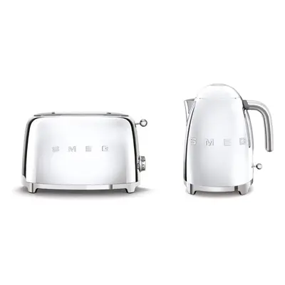 Smeg KLF03SSUK 3kw Kettle/TSF01SSUK Slice Toaster Set Polished S/S