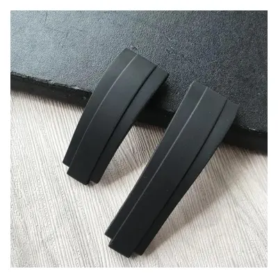 (black 20mm with clasp 7&no logo) 20mm Nature Rubber Silicone Watch Band Buckle Watchband For Ro