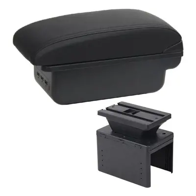 (black) Universal Car Armrest Box Central Accessories Storage Modification Retrofit Usb