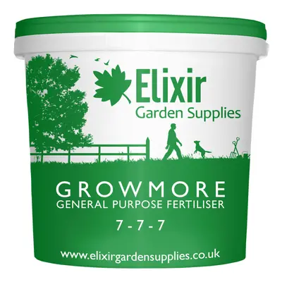 (Tub, 25kg) Elixir Gardens | Growmore 7-7-7 Special Blend All Round General Purpose Fertiliser |