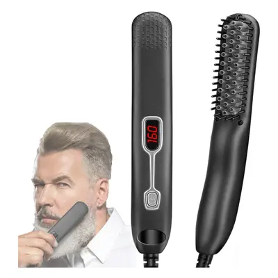 BenRich Beard Straightener Comb for Men, Hair Straightening Brush for Curly Coarse Frizzy-Lookin