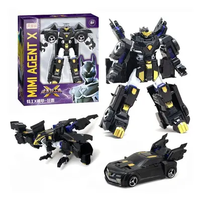 (Black) Styles Miniforce X Lucybot Lucy Bot Ranger Transformer Machine Car Robot Toy