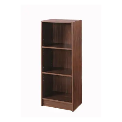 3 Tier Medium Narrow Bookcase Shelving Unit Living Room Office Bedroom Walnut